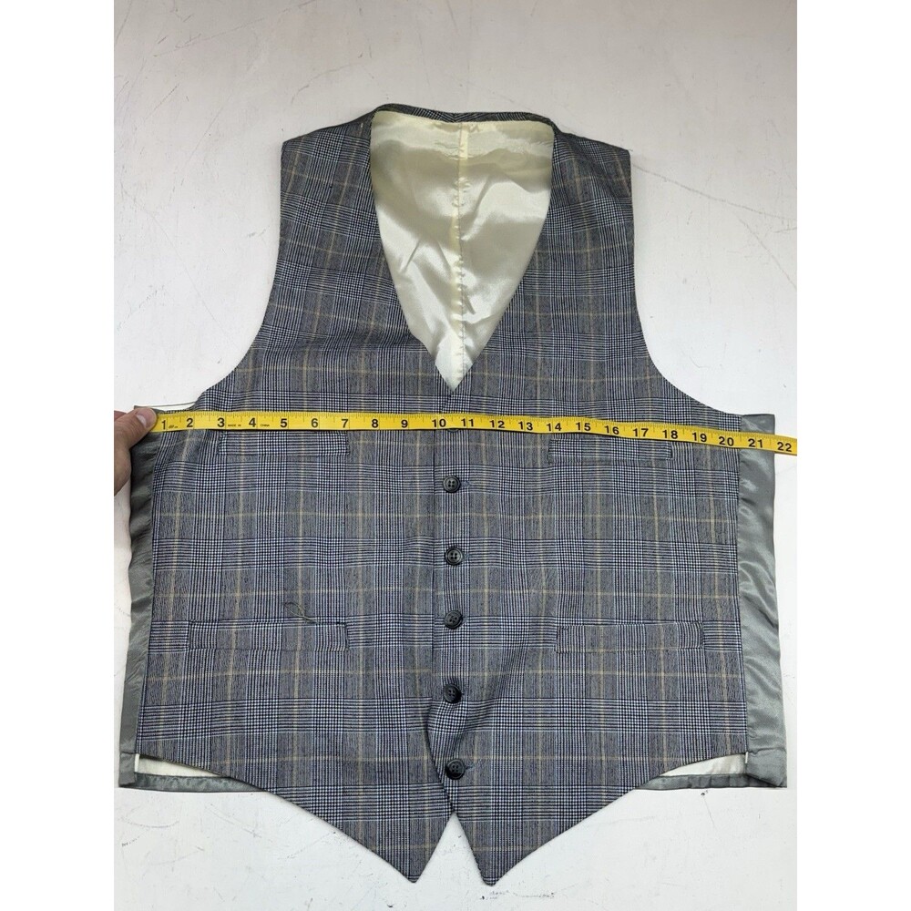 1970s Tweed 3 Piece Suit Gray Prince of Wales Glen Plaid Check 44L 38x33 Union - Picture 11 of 16